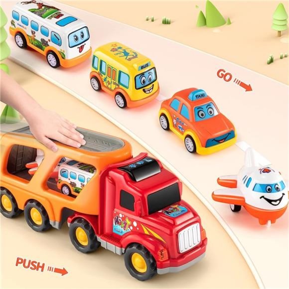 Toddler Carrier Truck Transport Vehicles Toys-5 in 1 Toys for 3 4 5 6 7 Year Old - Picture 2 of 6